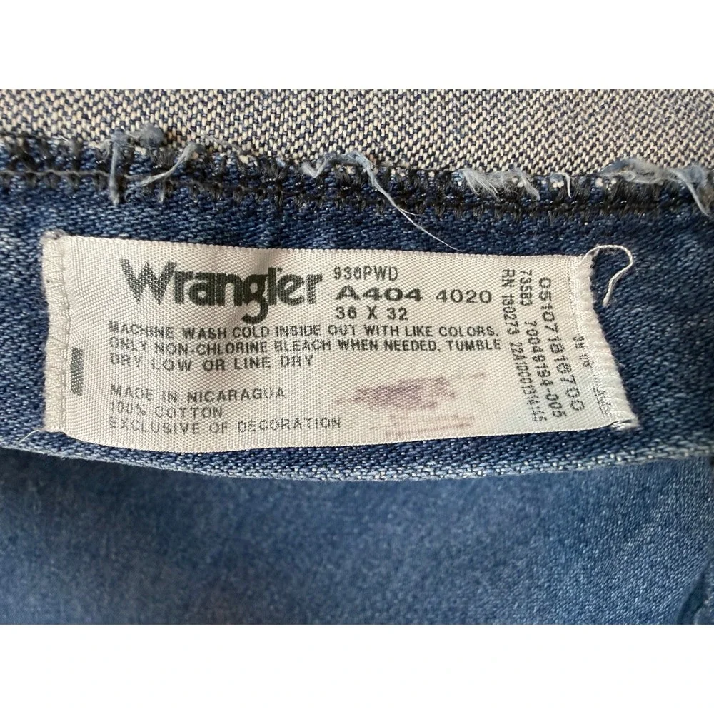 WRANGLER 936PWD Men's Sz 36x32 (actual 36x29) Denim Western Cowboy Jeans #1466